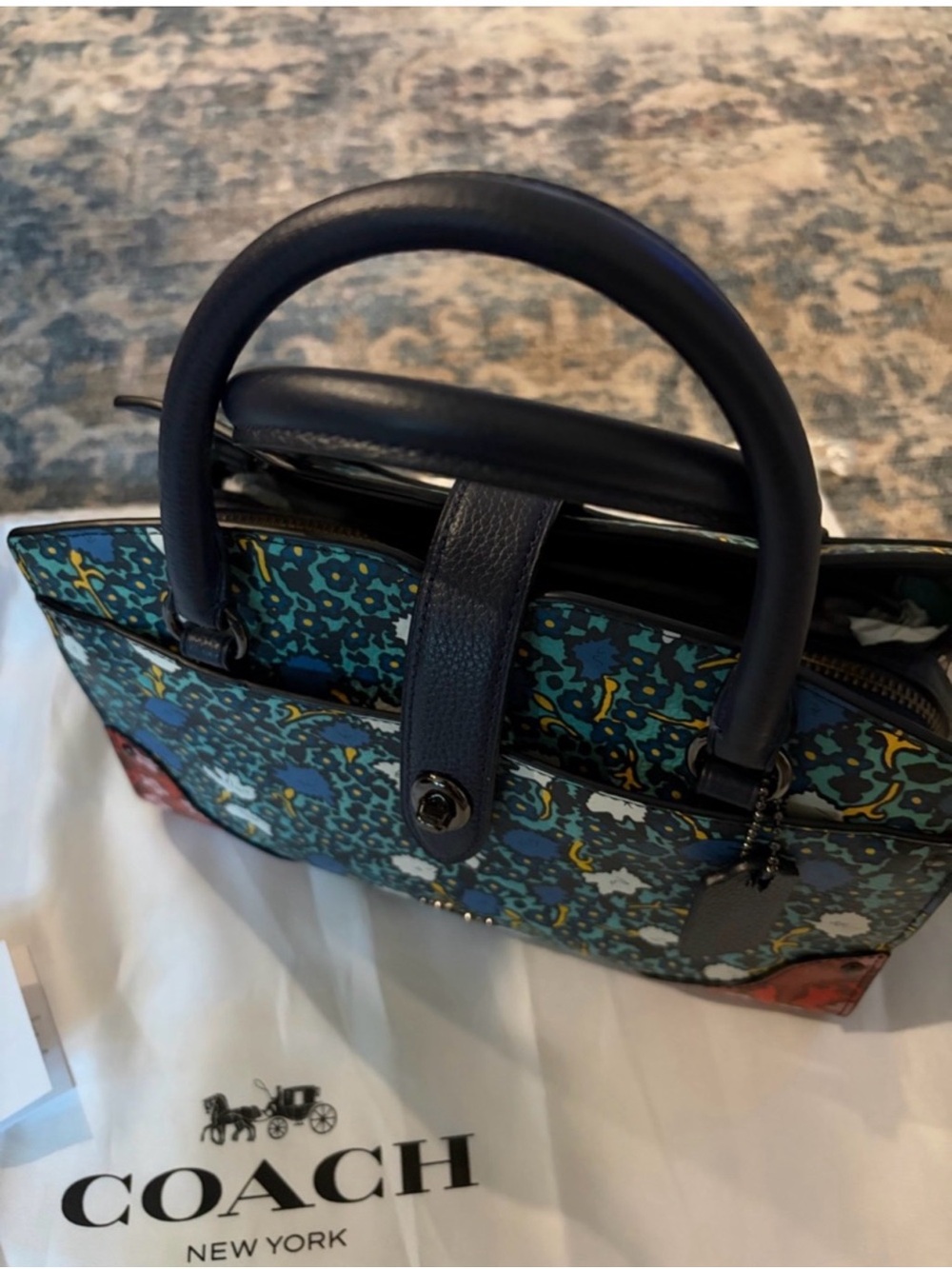 Coach Floral Mercer 24 Satchel like new - Picture 4 of 7